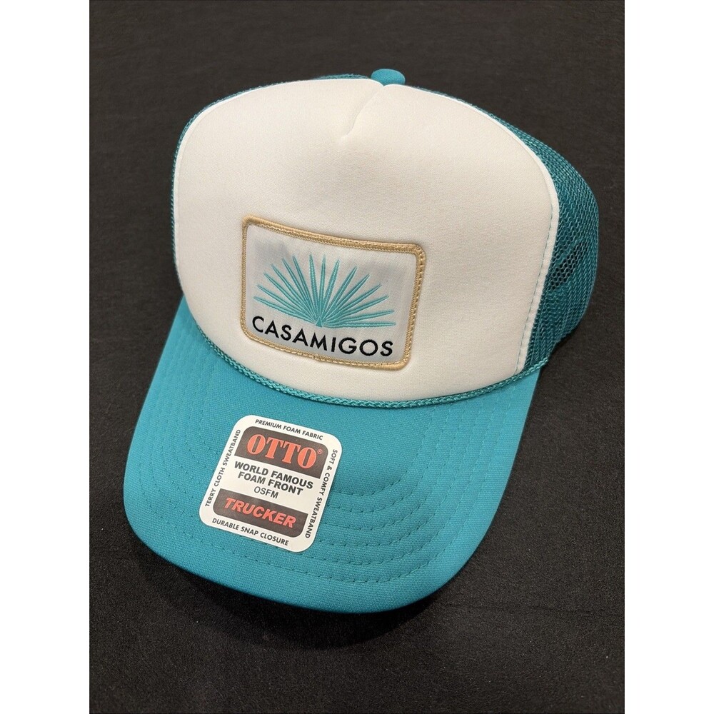 Otto Casamigos Tequila Logo Trucker Golf Hat Snapback OS Teal White Coachella